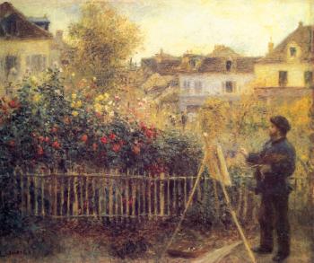皮埃爾 奧古斯特 雷諾阿 Claude Monet Painting in his Garden at Argenteuil 皮埃爾 奧古斯特 雷諾阿 Claude Monet Painting in his Garden at Argenteuil